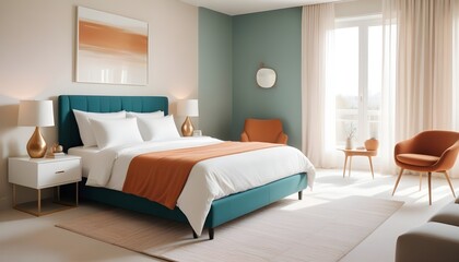 Photo interior modern design room 3d illustration