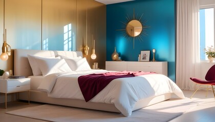 Photo interior modern design room 3d illustration