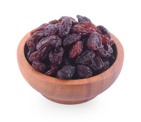 Raisins isolated on white background.