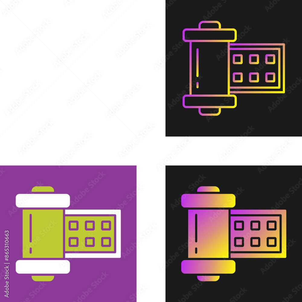 Poster film strip vector icon