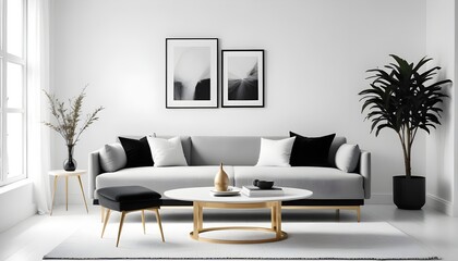 Photo interior modern design room 3d illustration