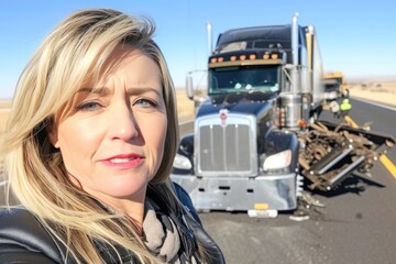 Isolated Trucker: A Roadside Selfie