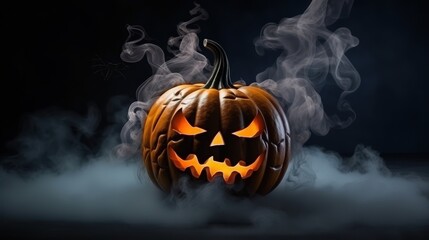 Halloween Pumpkin in Smoke