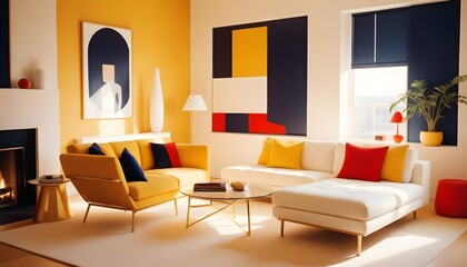 Photo interior modern design room 3d illustration