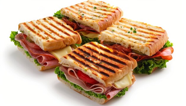 Pannini sandwich assortment salmon ham chicken salami