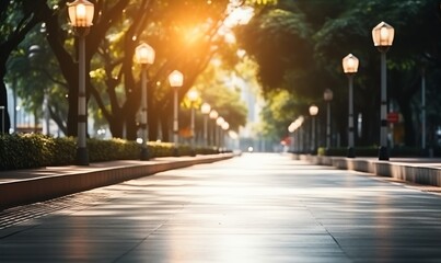 Sunlit Pathway in a Park