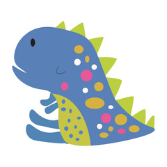 This is a cute Allosaurus sitting in a cartoon version on a transparent background. It can be used for decoration, wallpaper, design, etc.