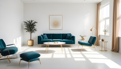 Photo interior modern design room 3d illustration