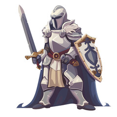 Fototapeta premium Cute Cartoon Knight in Armor