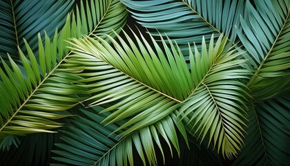 palm leaves in different colors and arrangements, different backgrounds