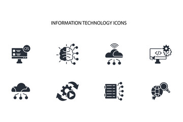 Information Technology icon set.vector.Editable stroke.linear style sign for use web design,logo.Symbol illustration.