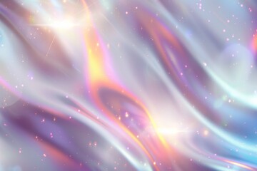 虹色ホログラフィック光線と白ぼかし背景
