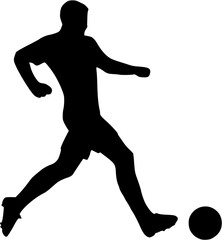 Illustration of Soccer Player Silhouette. Football player
