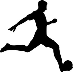 Illustration of Soccer Player Silhouette. Football player
