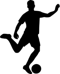 Illustration of Soccer Player Silhouette. Football player
