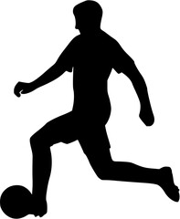 Illustration of Soccer Player Silhouette. Football player
