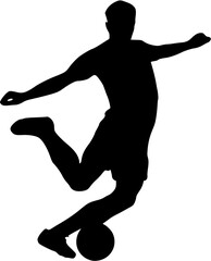 Illustration of Soccer Player Silhouette. Football player
