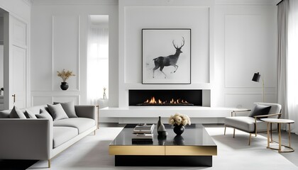 Photo interior modern design room 3d illustration