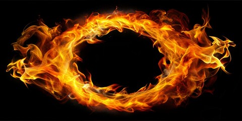 Fototapeta premium fire flames on a black background