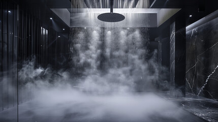 Experience a revitalizing shower where cascading water and delicate steam create an atmosphere of relaxation, bringing solace and renewal to the body and mind.