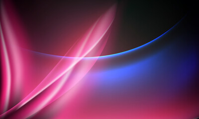 Colorful and futuristic neon on dark background. curve soft light pink and blue color.