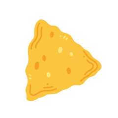 Nachos in cartoon flat style isolated on white background. Vector illustration with Mexican traditional food.