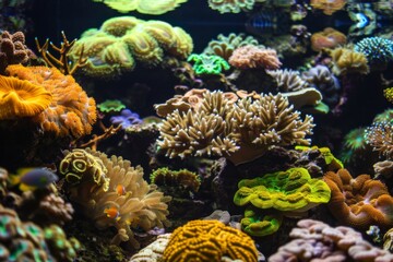 A vibrant coral reef with a variety of colorful corals. Colorful coral reef of the underwater world
