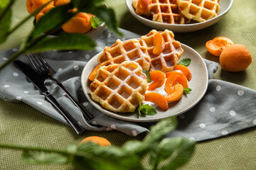 Cottage cheese wafers with apricots 