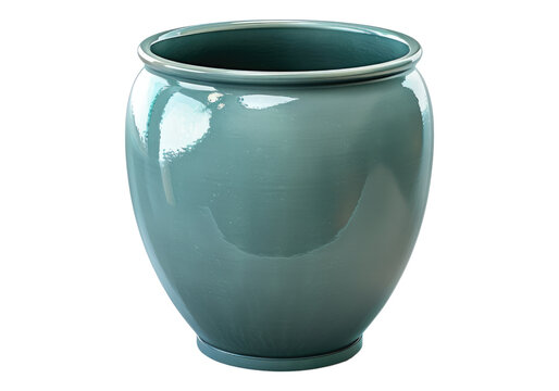 Ceramic pot isolated on transparent background.