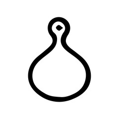 Cutting board in doodle style isolated on white background. Signature Icon. Vector outline illustration. Can be used as icon or symbol. Decor element. Hand drawn black sketch.