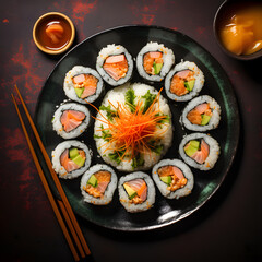 sushi rolls on a plate