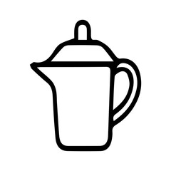 Teapot in doodle style isolated on white background. Signature icon. Outline vector illustration. Can be used as an icon or symbol. Decorative element. Hand drawn black sketch.