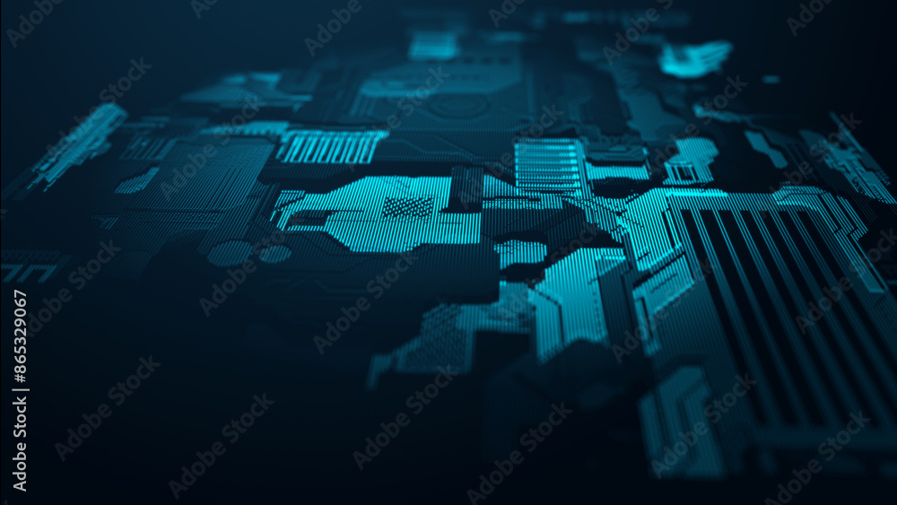 Poster abstract technological background. digital information. the concept of big data. 3d rendering.
