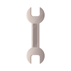 adjustable, wrench on white insulated background. Cartoon style.