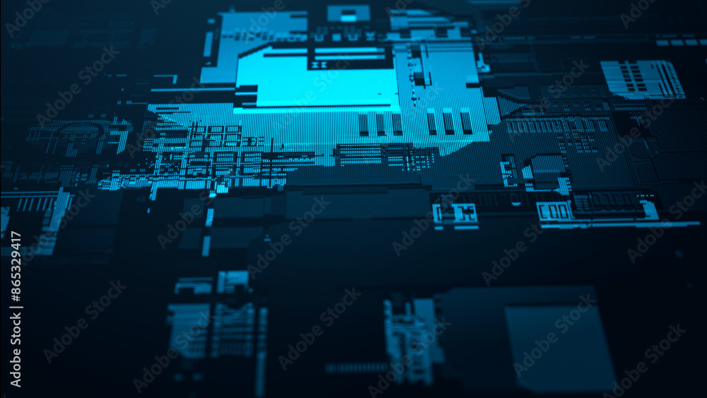 Poster abstract technological background. digital information. the concept of big data. 3d rendering.