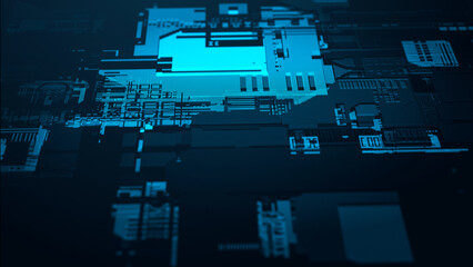 Abstract technological background. Digital information. The concept of big data. 3d rendering.