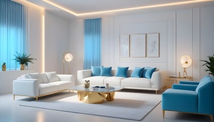 Photo interior modern design room 3d illustration