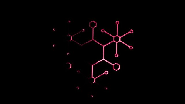 Neon sing digital communicate icon animation,on dark background.