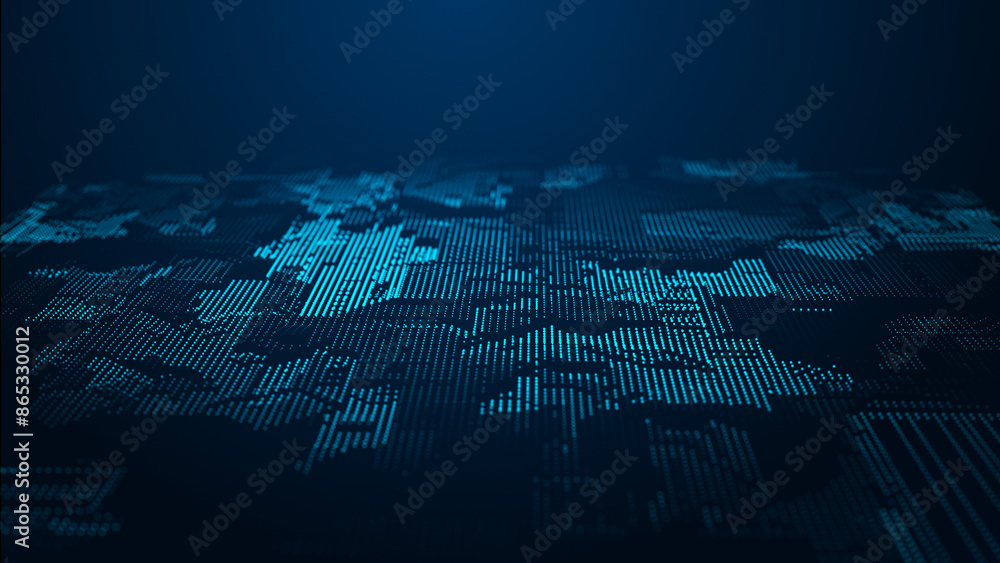 Poster abstract technological background. digital information. the concept of big data. 3d rendering.