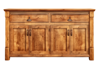 Credenza drawer furniture isolated on transparent background.