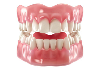 Obraz premium Teeth with gums for dental related posts isolated on transparent background.