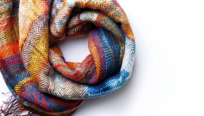White background with wool scarf