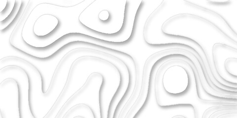 Topographic map of geology and contour map geometric lines, Modern white carve wave line abstract luxury 3d papercut background, Topographic canyon geometric map relief texture with curved layers.