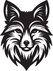 fox head logo vector on white background