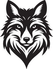 fox head logo vector on white background