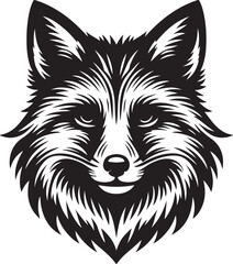 fox head logo vector on white background