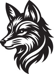 fox head logo vector on white background