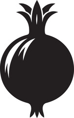pomegranate silhouette vector style design  black color . white color background
