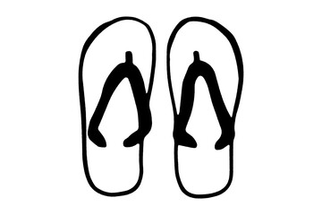 Beach shoes, flip flops vector icon isolated on white background	