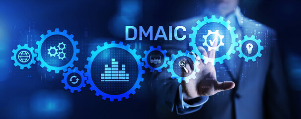 DMAIC SIx sigma lean manufacturing development technology concept.